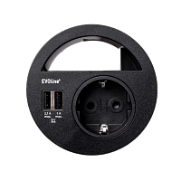 EVOline Circle80 ( 1 эл.роз.+ 2*USB Charger + разъем для вывода проводов), кабель 3 м